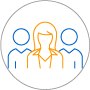 Board of Directors Circle outline with outline of 3 people inside