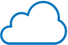 Blue icon of a cloud