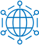World Icon Blue icon showing a connected world with pins