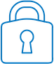Padlock Icon Blue icon of a padlock