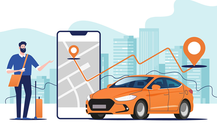 Assurant Vehicle Care Animation a person standing next to a car